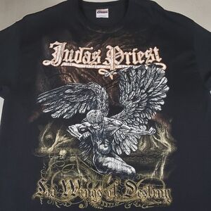 Judas Priest Sad Wings Of Destiny XL Hanes Heavyweight 2-Sided Graphics T-Shirt